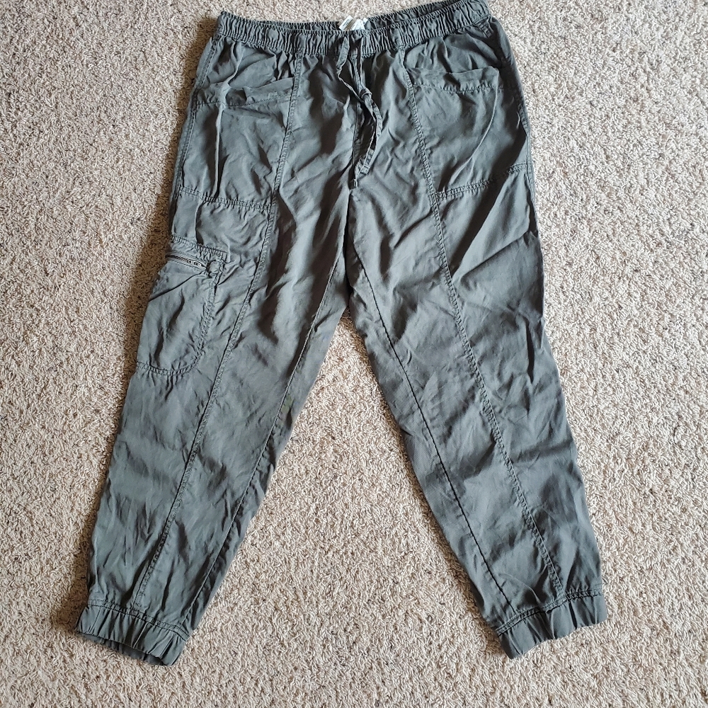 Nicole Miller Olive Cargo Jogger Pants